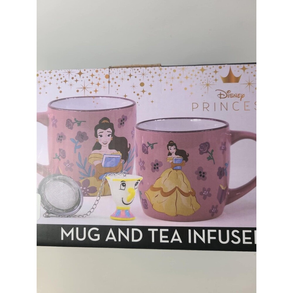 Disney  Princess Mug And Tea Infuser ~  Belle & Chip - Beauty & The Beast (NEW)